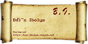 Bús Ibolya névjegykártya