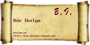 Bús Ibolya névjegykártya